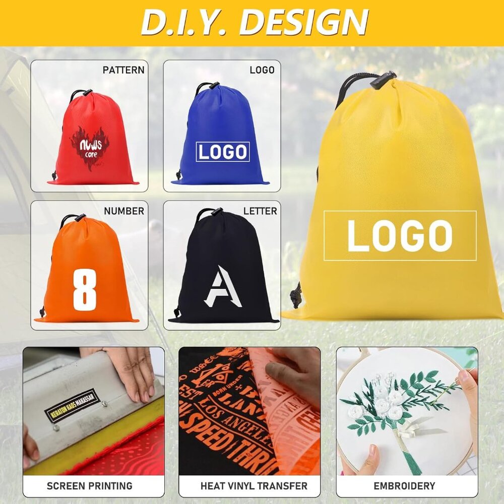 Customizable Waterproof Drawstring Sack - Sporty … - image 4
